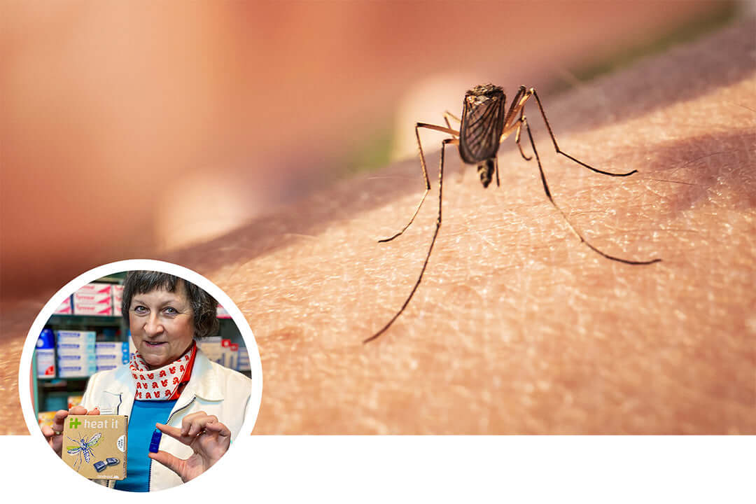 mosquito on arm | heat it | mosquito bite relief 
